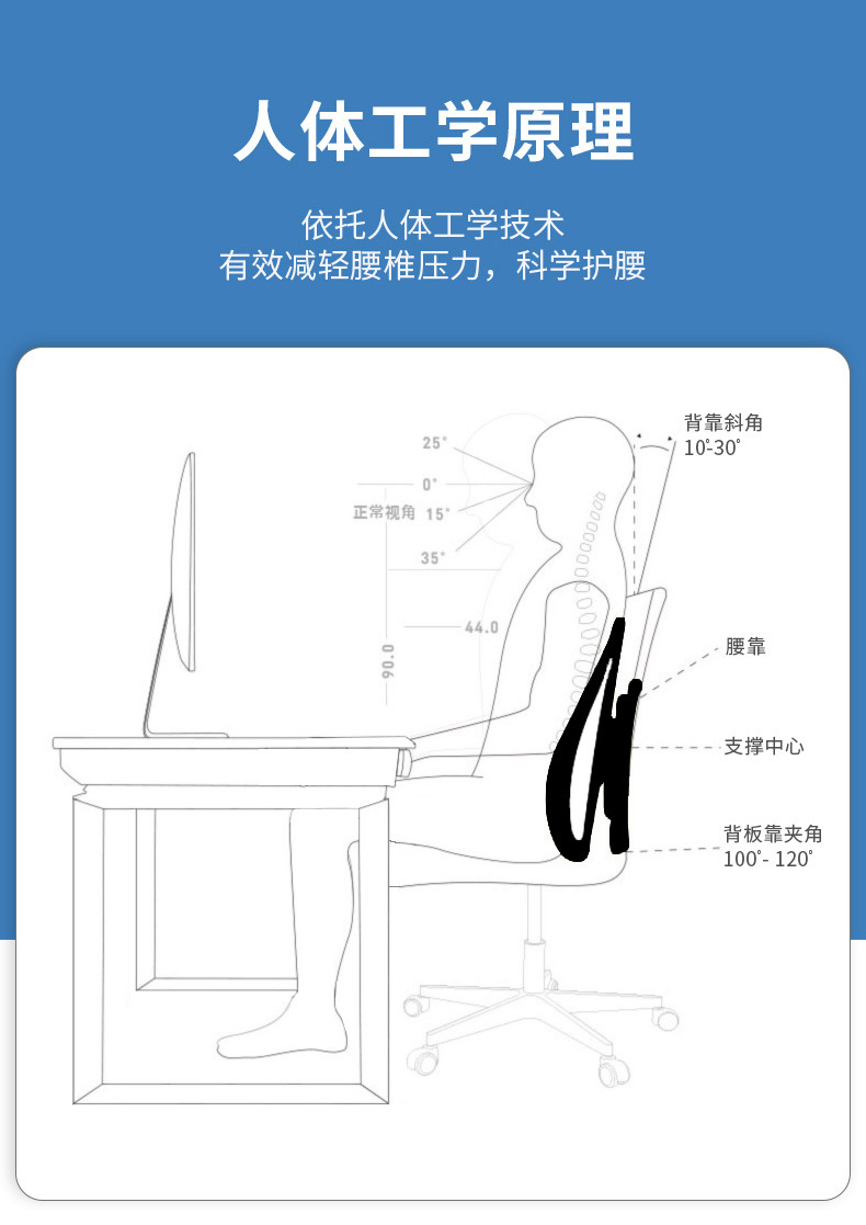 Ergonomic Lumbar Cushion Office Chair Lumbar Pillow Lumbar Support Back Cushion Lumbar Support Sedentary Car Seat Backrest