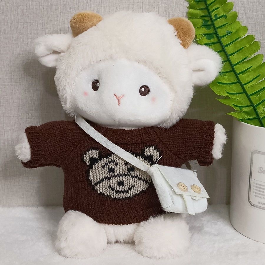 Muñeca de cambio de ropa de oveja de Polk almohada regalo de cumpleaños actividad de seguridad arrojando muñeca de agarración emoción acompañante muñeca de cordero