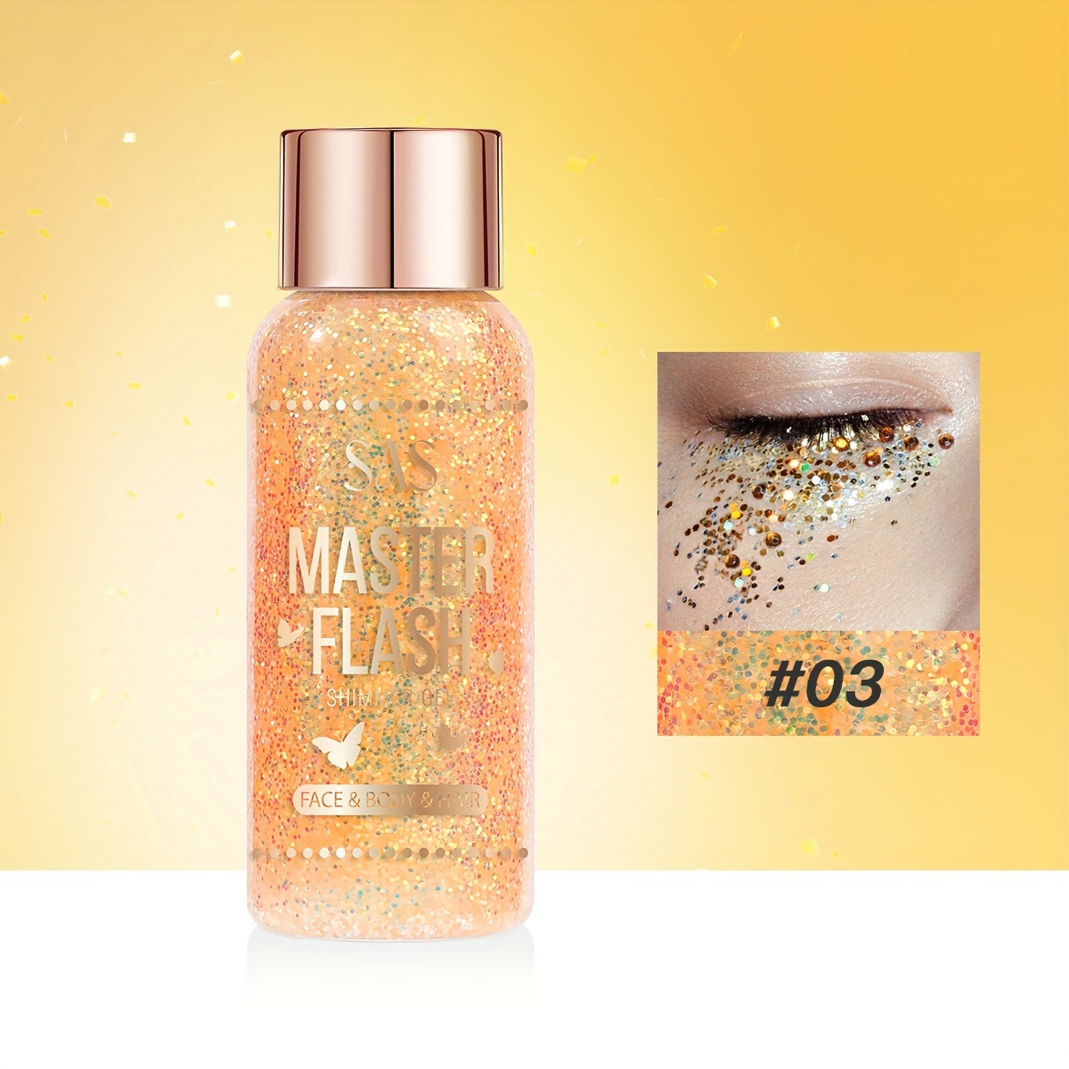 USHAS transfronterizo venta al por mayor sequinilla brillante brillante sombra de ojos de color brillante cuerpo SAC057