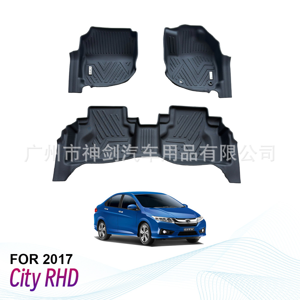 工厂批发高品质汽车脚垫右驾地板垫适用于2017本田City锋范/思迪