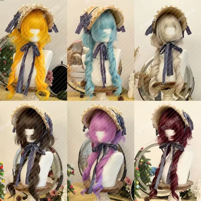 Shunxi Wig for Women, Long Hair, Internet Celebrity Lolita Style, Long Curly Hair with an Anime Vibe, Elegant Long Curly Hair, Jk Face-Framing Wig