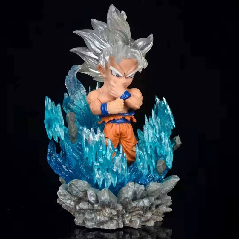 Роботизированная игрушка/фигурка Dragon Ball ручная портативная Сайян Гоку Какарот Супер Синий Бегита Свето-изданное Q-вариант коробка с куклой