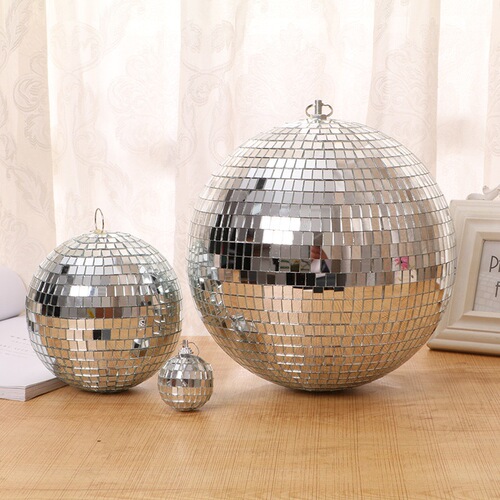 Glass Mirror Ball Reflective Laser Ball Christmas Ball Photography Props Stage Bar Disco Ball