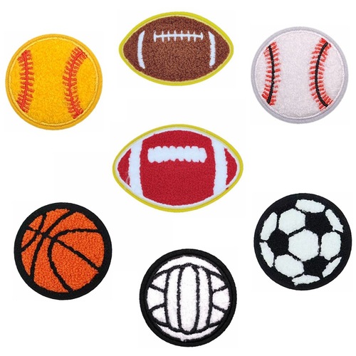 Lianxing new football basketball baseball chenille wool cloth embroidery cloth patch computer embroidery logo clothing patch