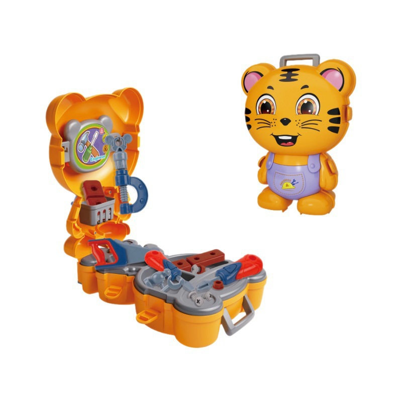 Animales de dibujos animados transfronterizos niños simulación médico herramientas de mantenimiento cosméticos accesorios de cocina animales de hogar mochila juguetes