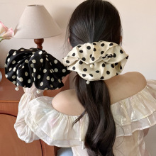 珍珠吊坠大波点发圈超甜小仙女大号通勤大肠圈温柔百搭发绳新款发