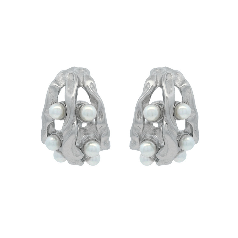 Xuping Jewelry Nuevo diseño de nicho Pendientes de alta gama de moda de perlas de imitación Pendientes de lujo ligero de tendencia salvaje al por mayor