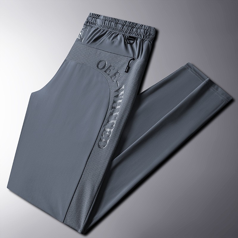 Ice Silk Pants for Men 2026 Summer New High-End Breathable Elastic Quick-Drying Pants Men's Casual Sports Pants Air Conditioning Pants Men