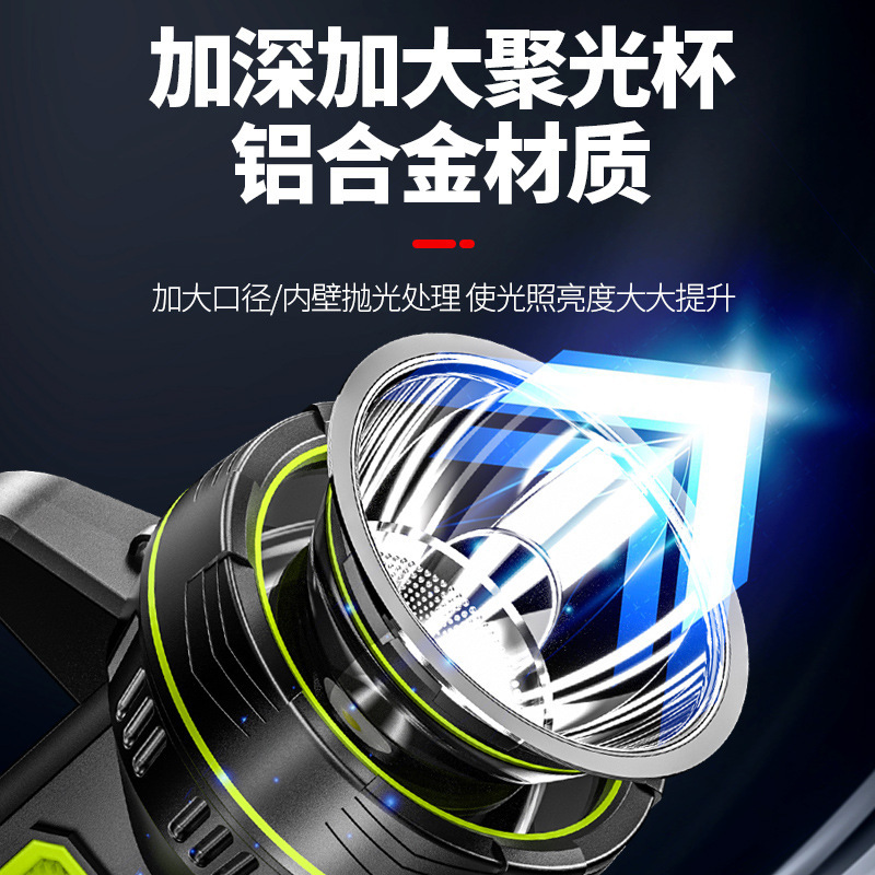 Reflector de luz fuerte al aire libre LED multi-función linterna lámpara de resistencia ultra-larga lámpara portátil recargable impermeable