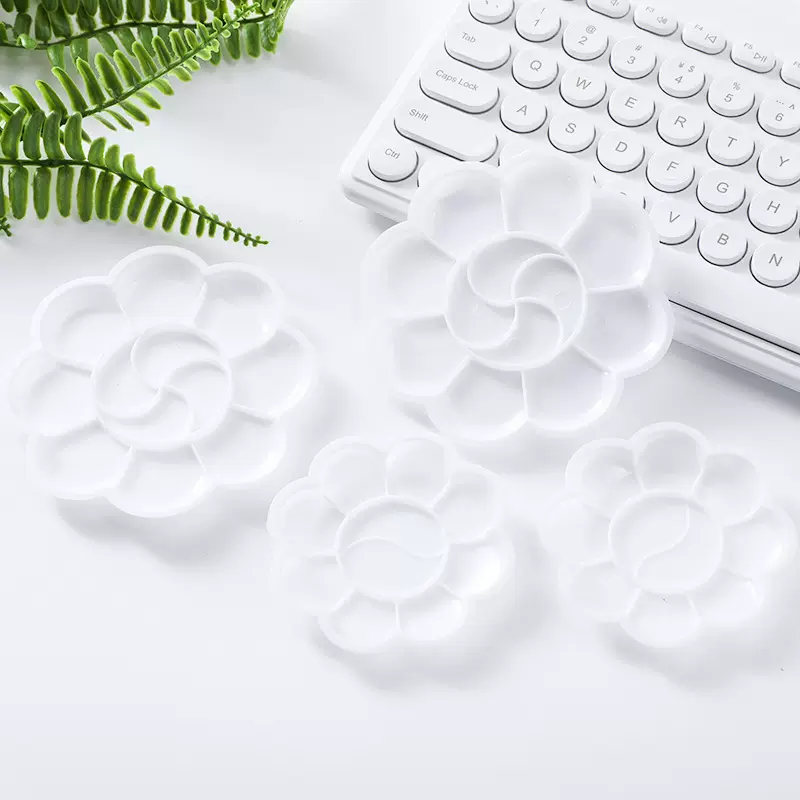 专用美术颜料绘画中国画颜料水彩颜料盘小梅花小脚丫调色盘批发