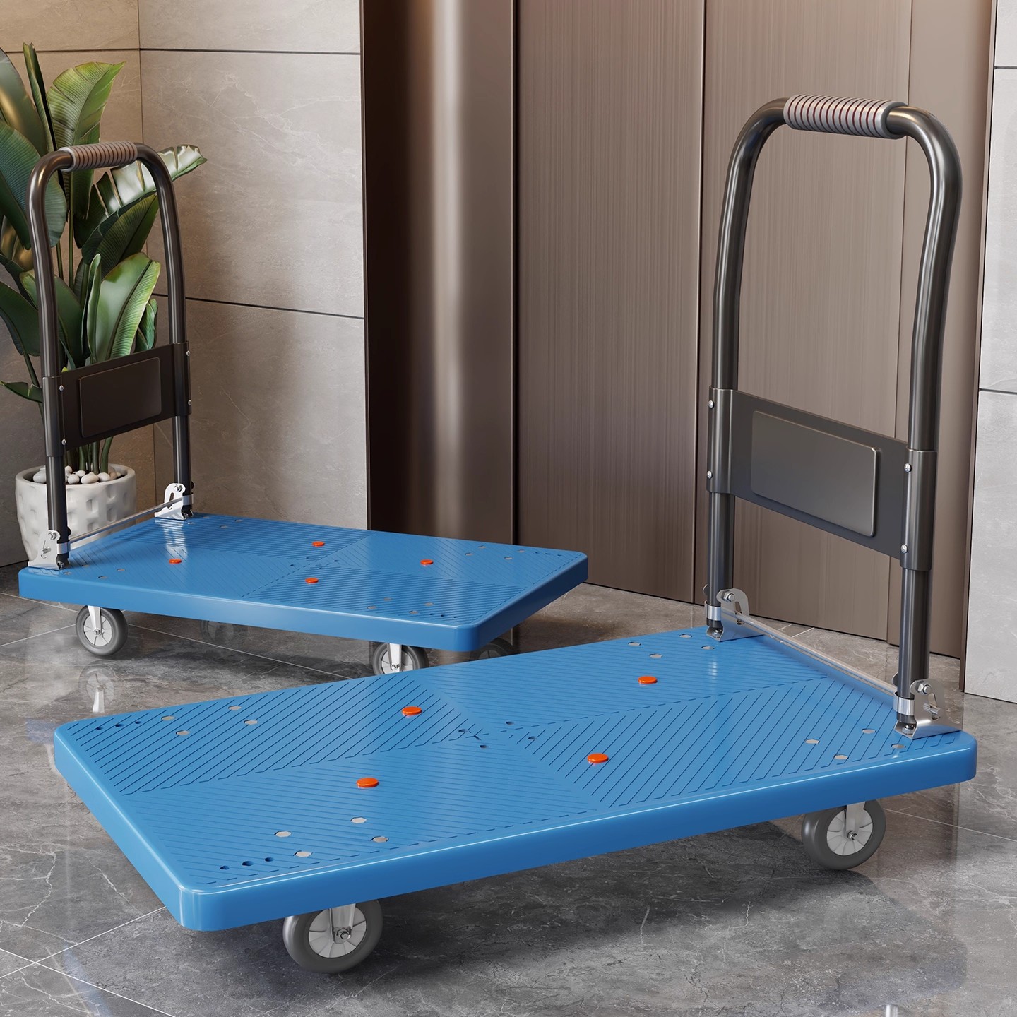 Foldable Silent Lightweight Small Cart for Carrying Goods, Luggage, and Parcels