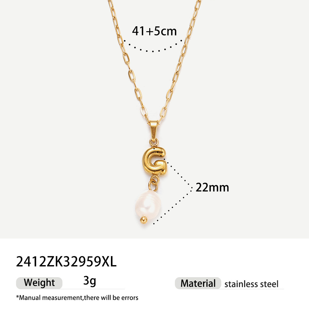 TENA collar de acero inoxidable de perlas verdaderas simplista de alto nivel nicho de diseño de acero de titanio collar de collar para mujeres image 35