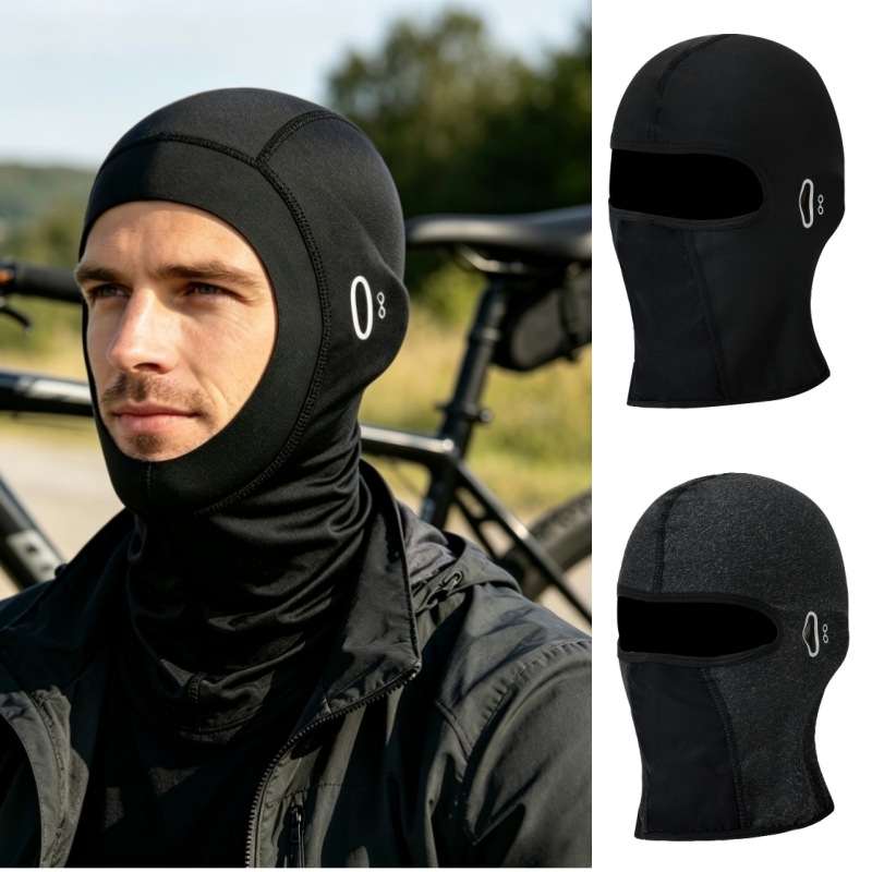 Cross-Border Cycling Sun Protection Mask, Motorcycle Full-Face Ice Silk Helmet, Anti-Uv Headgear, Breathable Face Mask