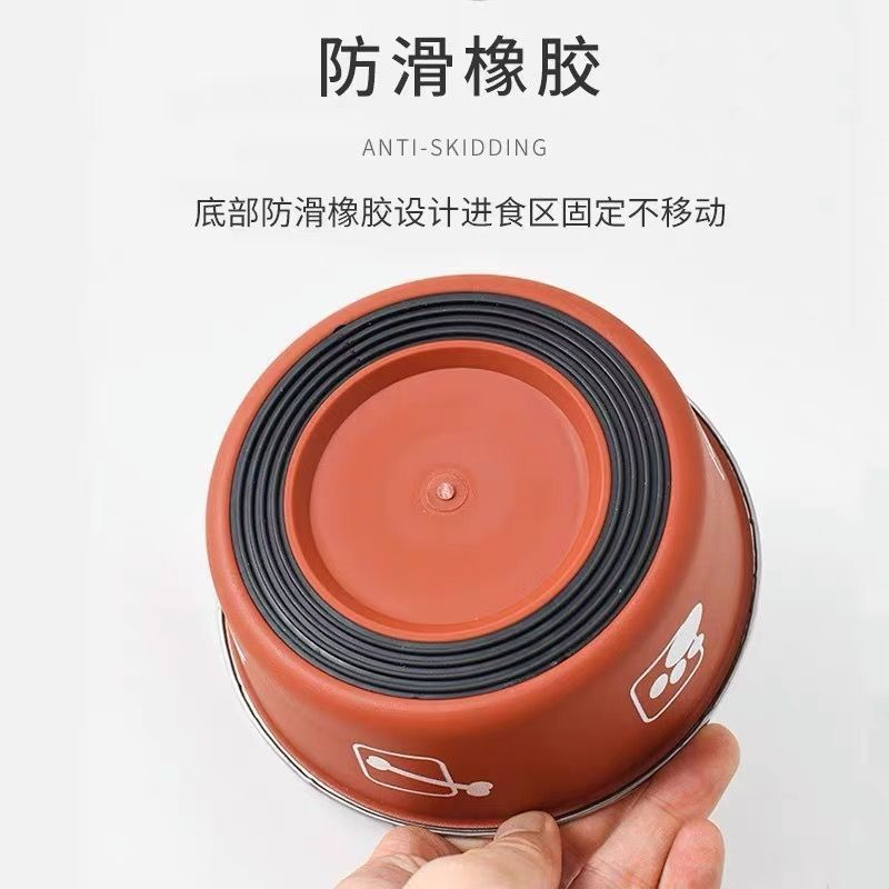 狗食盆不锈钢狗盆防滑防推翻大中小型犬饭盆双层打翻喝水宠物|undefined