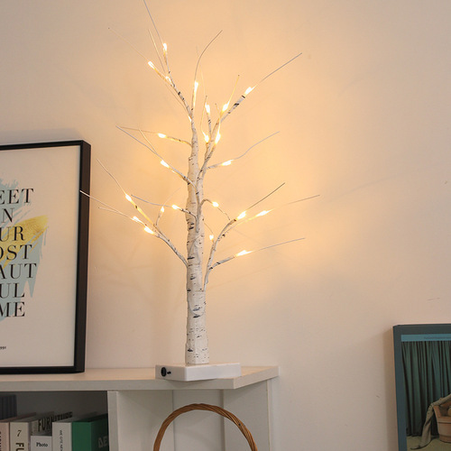 LED灯 树灯 装饰灯圣诞白桦树灯仿真树彩灯装饰台灯具批发