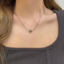 欧美跨境热卖 简约光身圆珠项链女 百搭气质圆球锁骨链颈链女士