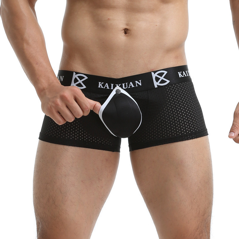 Men's Underwear Export Breathable Mesh U-Convex Cup Sexy Sexy Boxer Briefs Men's Underwear Europe and the United States
