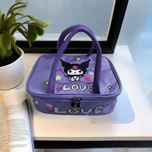 Special Insulated Lunch Box Bag for Elementary School Students, Portable Flat Lunch Pouch, Large Capacity Lunch Bag