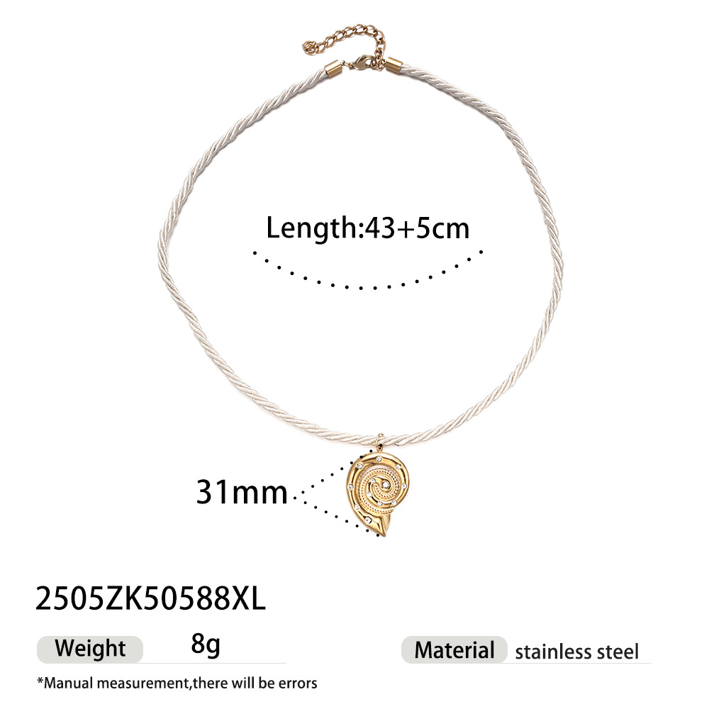 Tena collar de acero inoxidable europeo y americano dulce y fresco estilo chica caliente cuerda trenzada colorida collar de acero de titanio galvanizado joyería femenina que no se desvanece image 15
