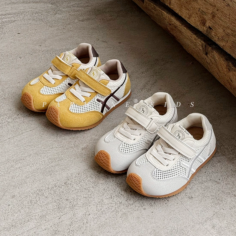 Детская спортивная обувь с дышащей сеткой, летняя новая стильная повседневная обувь на мягкой подошве для мальчиков и девочек, детская обувь с сеткой, Прямая доставка