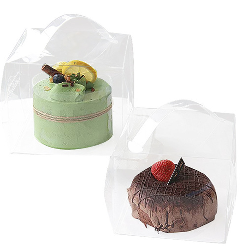 White cardboard holder PET plastic portable cake biscuit candy baking chocolate snowflake crisp transparent box