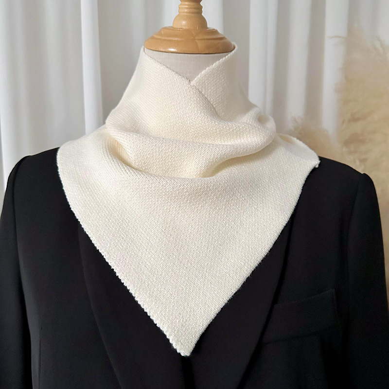 Nueva moda todo partido houndstooth bufanda de punto bufanda de las mujeres otoño y el invierno engrosado cuello cálido protección de cuello de triángulo bufanda