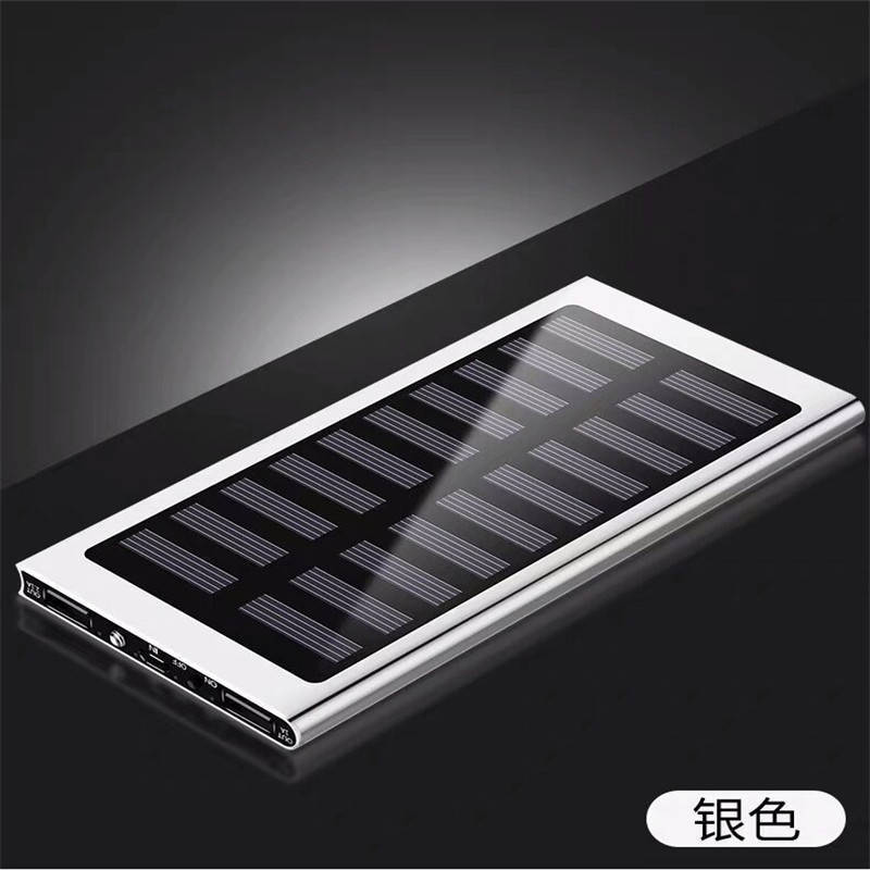 Mayorista ultra delgada de gran capacidad de 20000 mAh teléfono celular cargador solar Power Bank regalo LOGO soporte