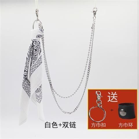腰果花方巾潮牌街头裤巾hiphop裤链腰巾嘻哈飘带挂裤子挂饰男女|undefined