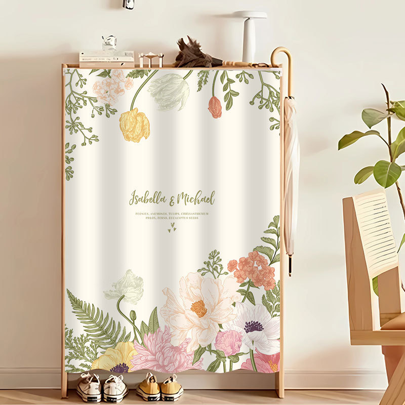 Shoe Rack Cabinet Curtain, Cabinet Bookshelf Sunshade Dustproof Curtain, Shoe Cabinet Storage Rack, Miscellaneous Item Blocking Curtain, No Drilling Required