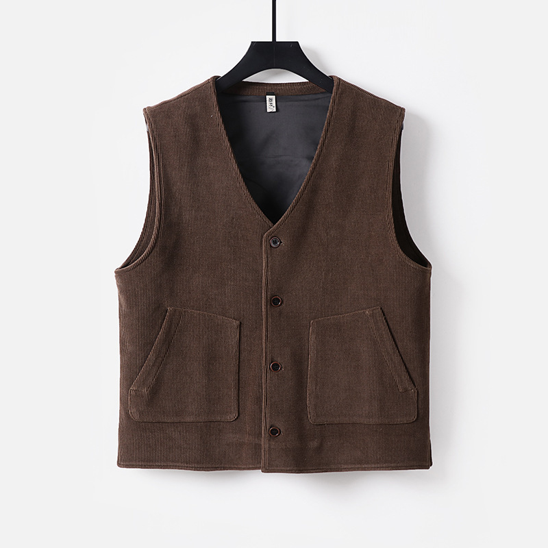 Spring and Autumn New Large Size Retro Trendy High-End Vest V Neck Versatile Men's Inner and Outer Vest Jacket for Men Spring and Autumn New Large Size Retro Trendy High-End Vest V Neck Versatile Men's Inner and Outer Vest Jacket for Men