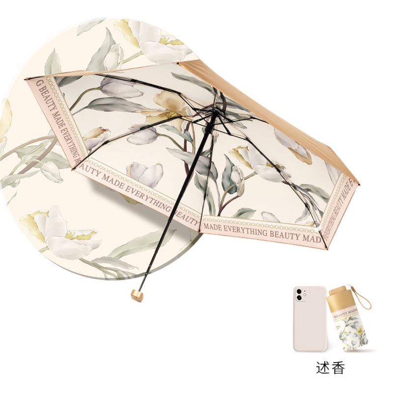 Zhiumbrella 50% de descuento paraguas de sol lluvia y lluvia de doble uso paraguas de protección solar paraguas plegable bolsillo de sentido de alto grado plano 60% de descuento mini sol