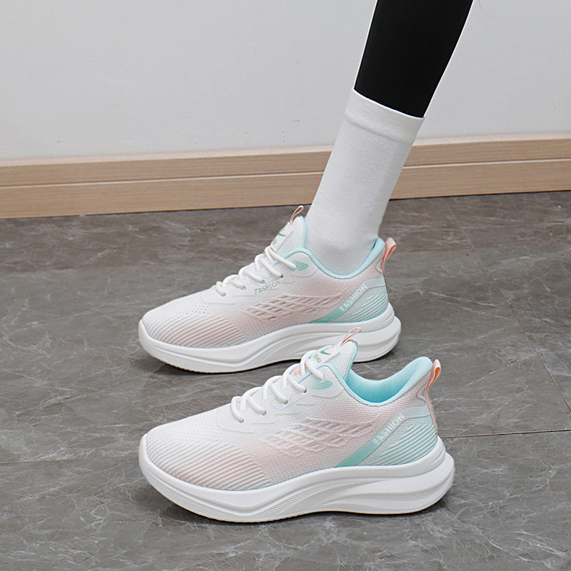 2025 Spring New Korean Style Breathable Fly Woven Women's Shoes Ins Trendy Student Running Sneakers Casual Shoes