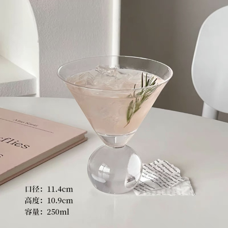 日本式ビーズポイントマティーニカップ背の低いカクテルカップシャンパンカップ薄いガラスカップコーヒーカップ感グラス|undefined