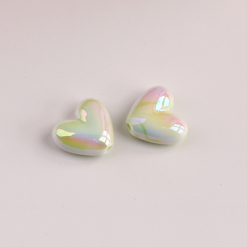 2g Weight Beads Jewelry Making Type DIY Ornament Accessories Classification 1 Piece Quantity Acrylic Material Heart Shape Pattern All Seasons Season Plating Design Simple Style Style 1 Piece Acrylic Heart Shape Beads DIY Ornament Accessories 8