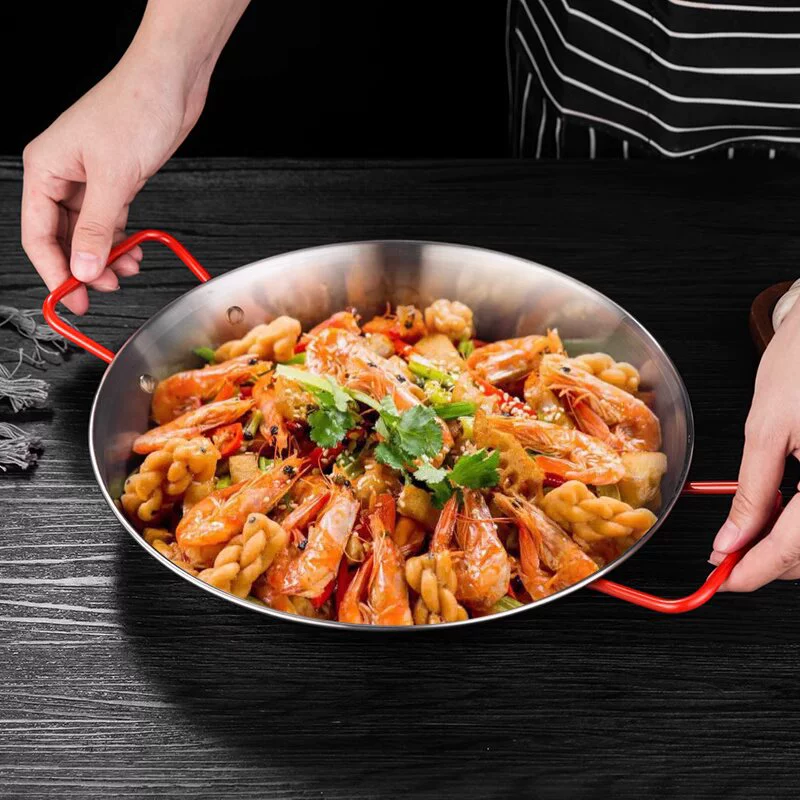 Куриное филе корейская жарка пластина, толстый коммерческий двухушковая сковорода жаркое без воды из нержавеющей стали рисовая паэлья