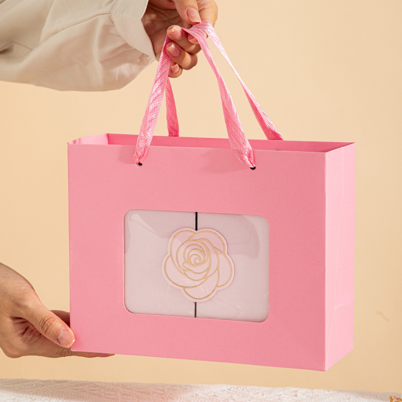 Doble caja de tapa abierta, caja de regalo rosa de alto nivel, caja vacía, caja de regalo de cumpleaños, caja de perfume