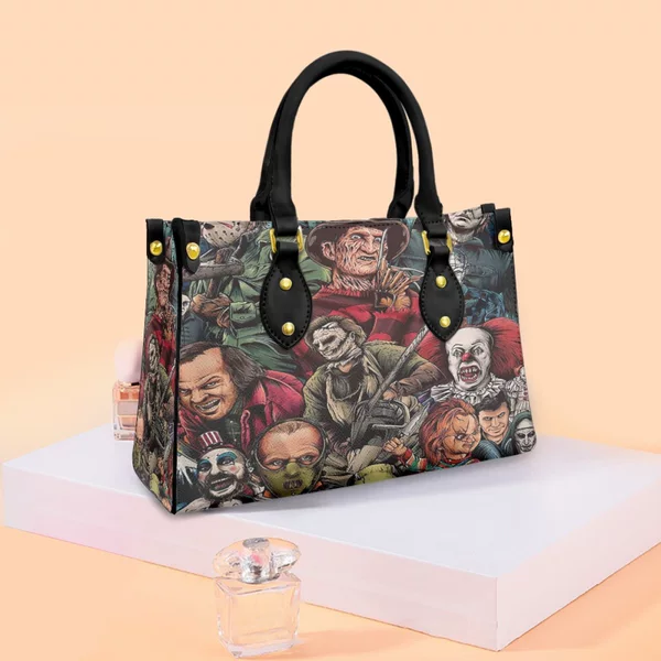 Independent Station Hot Selling Halloween Horror Movies Printed Pu Bag Customized with Pictures for Women's Handbags