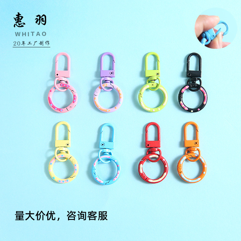Candy Color DIY Donut Spring Ring Door Buckle Paint Key Chain Hanging Buckle Jewelry Accessories Mobile Phone Hook Pendant