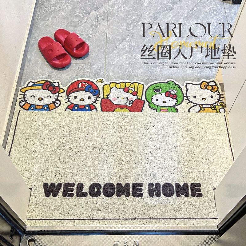 入户门地垫凯蒂猫耐磨防滑丝圈地垫进门家用除尘蹭土脚垫可裁剪|undefined