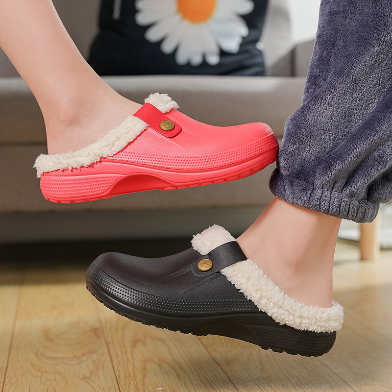 Damen-Slipper aus Plüsch-Fleece für den Sommer, warm, maschinenwaschbar, für den Innenbereich, Hausschuhe_voghion.com