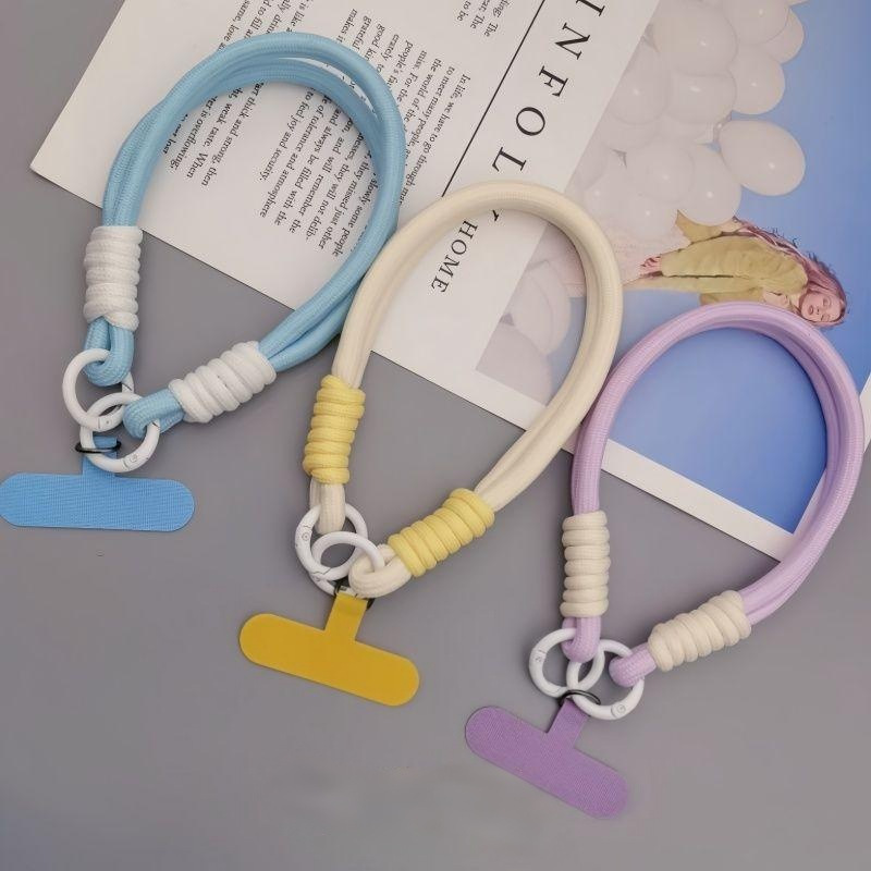 Simple Handmade Woven Key Lanyard with Contrasting Color Buckle, DIY Niche Accessory for Water Bottles and Bags, Exquisite and High-End Feel