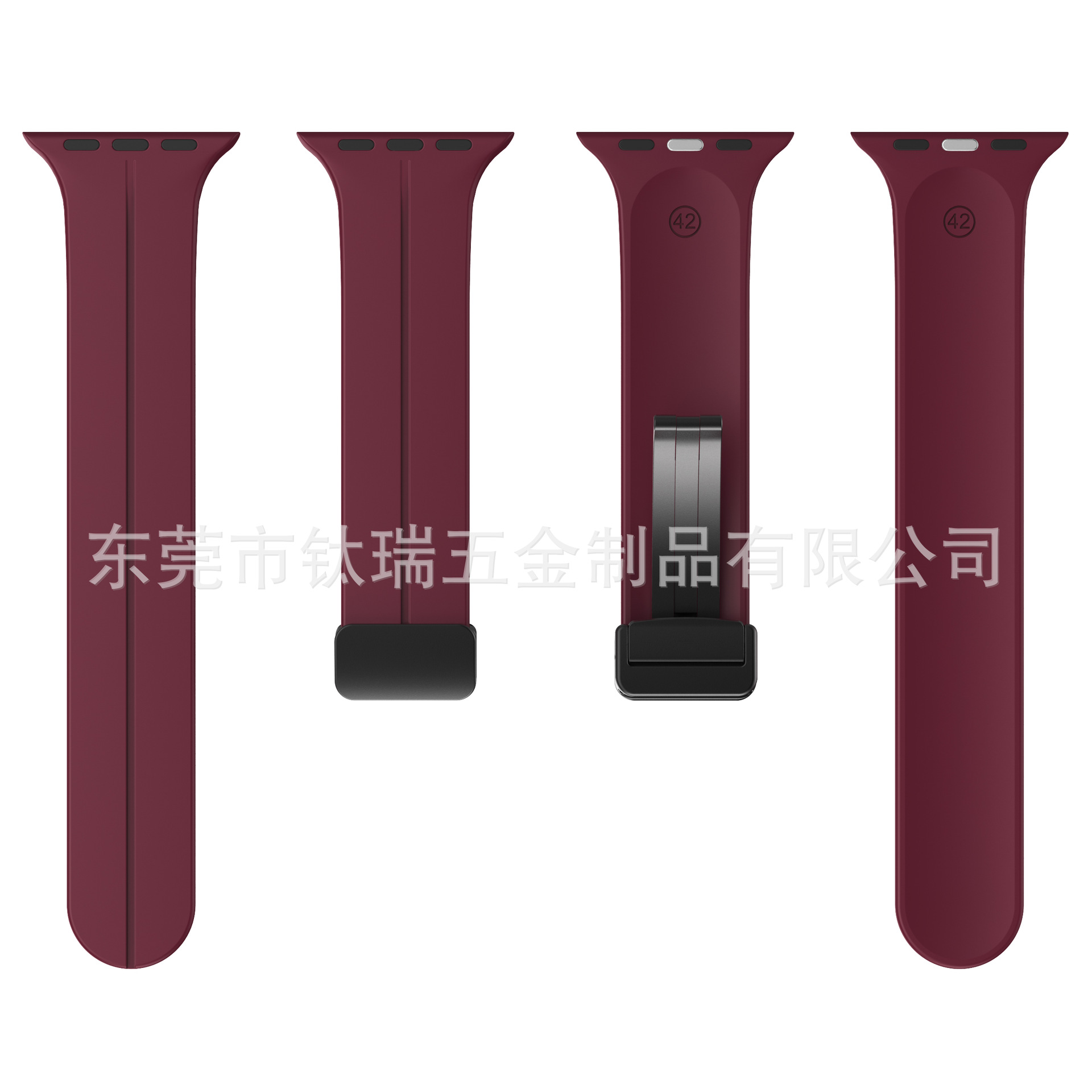 Adecuado para Apple correa de silicona Apple Watch 8ultra Apple magnética plegable hebilla Correa sin imán gota