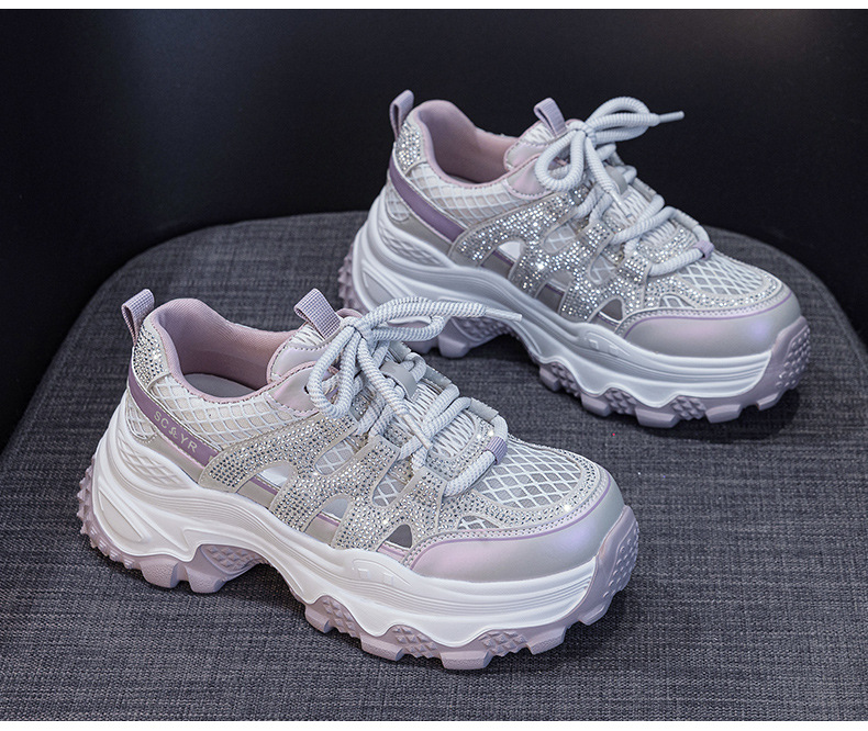 Giày sneaker nữ đế dày tăng chiều cao lưới thoáng khí mùa hè 2026 — Trắng 5075, Champagne 5075, Tím 5075 chi tiết 21