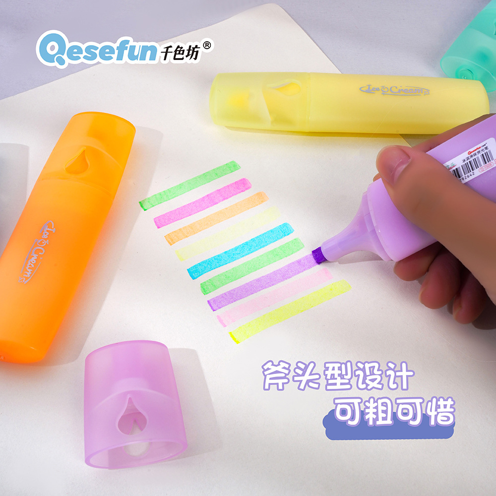 Nuevo conjunto de marcadores de perfume de estudiantes en caja de bolígrafo de color de alto valor de cara marcador de puntos clave