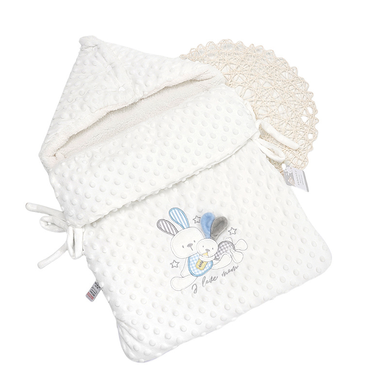 Saco de dormir anti-saltos de dos lados para recién nacidos, nido de dormir Sunnozy engrosado otoño y invierno, edredón de cachemira cálida para bebés
