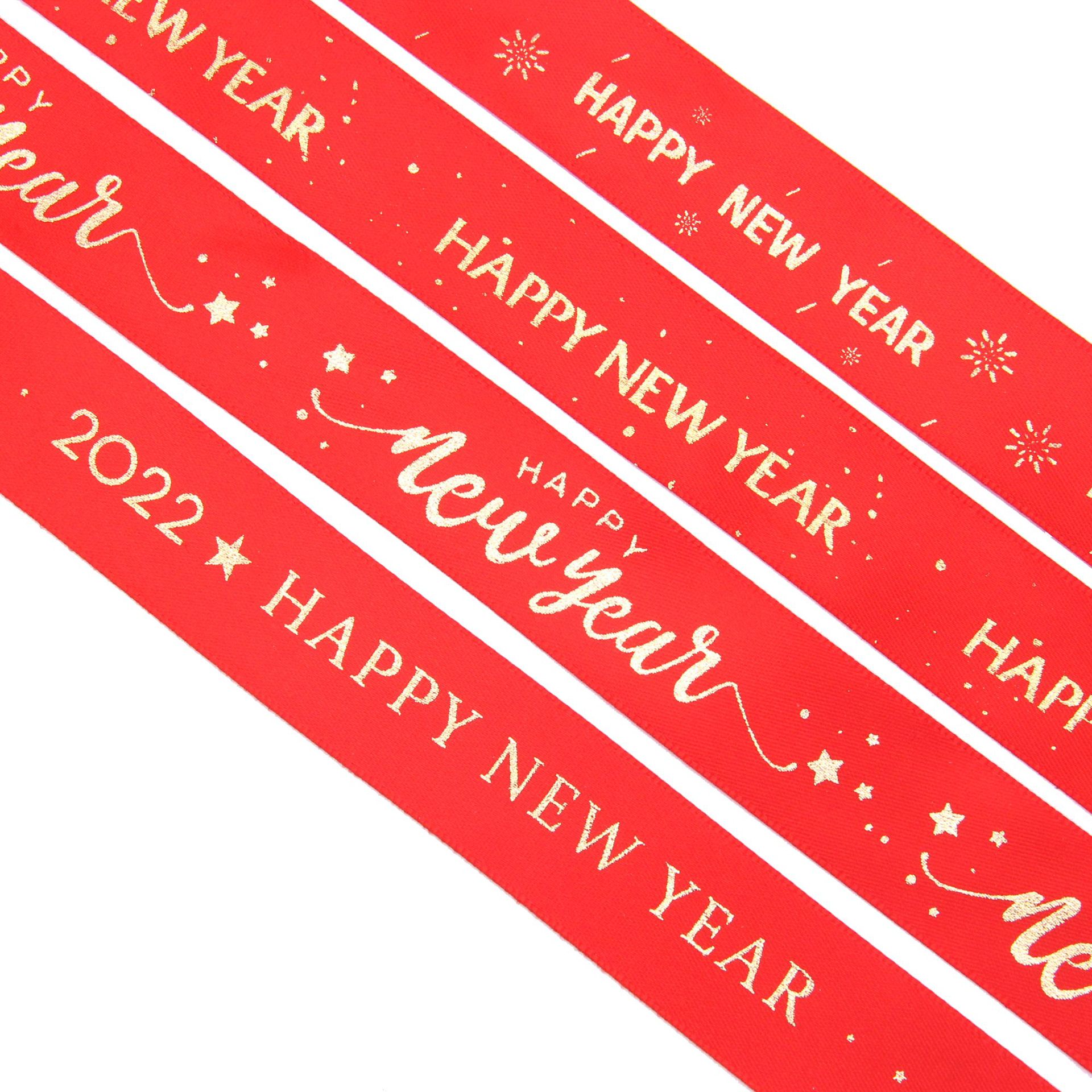 Tianyi Mei 2cm en Stock Año Nuevo cinta de impresión 2024 Feliz Año Nuevo cinta festiva roja