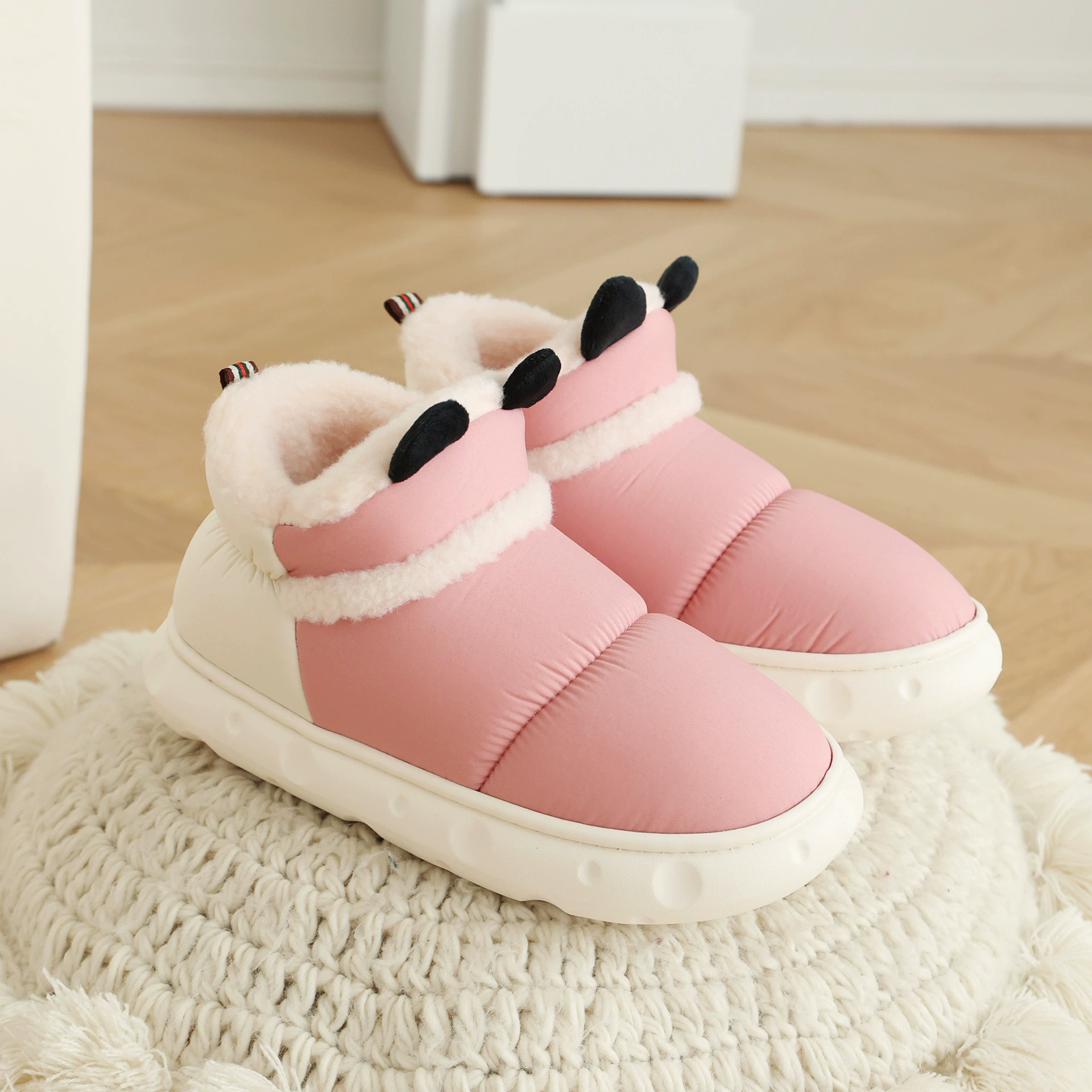 Зимние парные теплые хлопковые тапочки, утолщенные Нескользящие мужские и женские домашние тапочки, хлопковая обувь на каблуке, обувь для родителей и детей, детская обувь Мао
