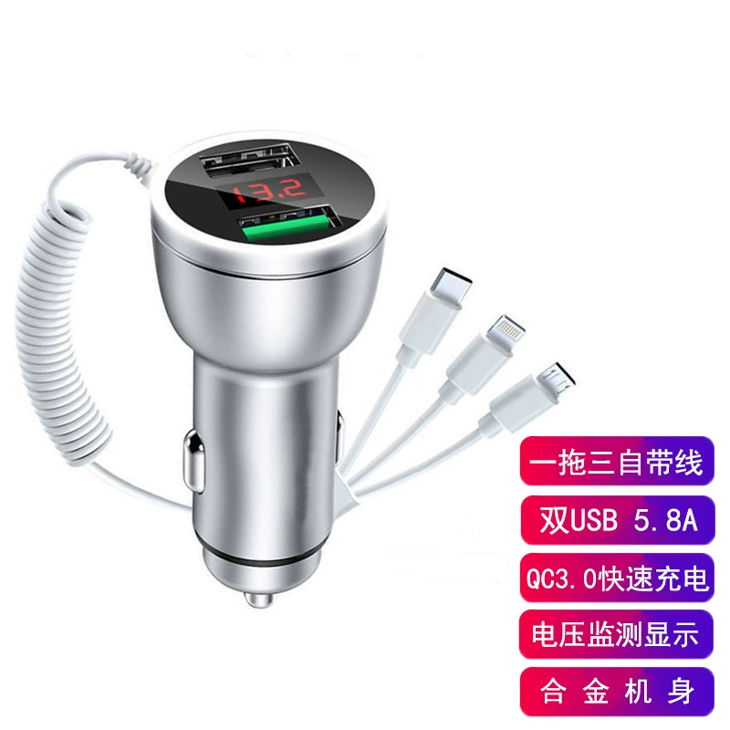 Новое автомобильное зарядное устройство с авторемнем qc3.0 Быстрая зарядка автомобильный прикуриватель конверсионная вилка двойное автомобильное зарядное устройство usb