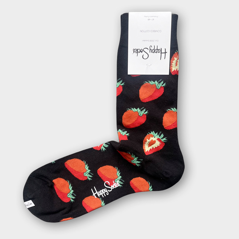 ハッピーソックス メンズソックス ミドル丈 コーマ綿 吸汗消臭 通気性 スウェーデン製 おしゃれ カラフル 薄手