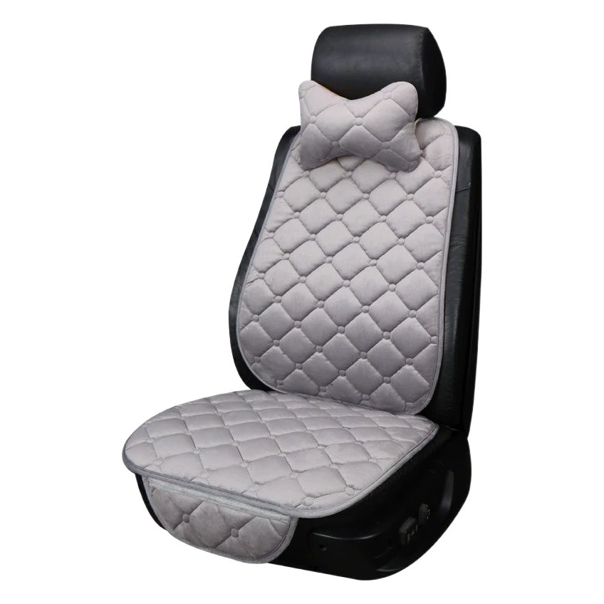 Автомобильная Подушка нового стиля, зимняя плюшевая цельная со спинкой, комплект из трех частей, пятиместная Нескользящая Алмазная подушка для сиденья, поколение волос